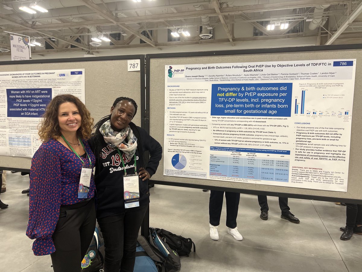 #CROI2023 representing our PrEP-PP team on safety of taking TDF #Prep in pregnancy based on objective measures of TDF-DP in 2/3rd trimester. 
⭐️No difference in preg or infant outcomes. More evidence that Prep is safe in preg, but must to improve adherence in young preg ppl.