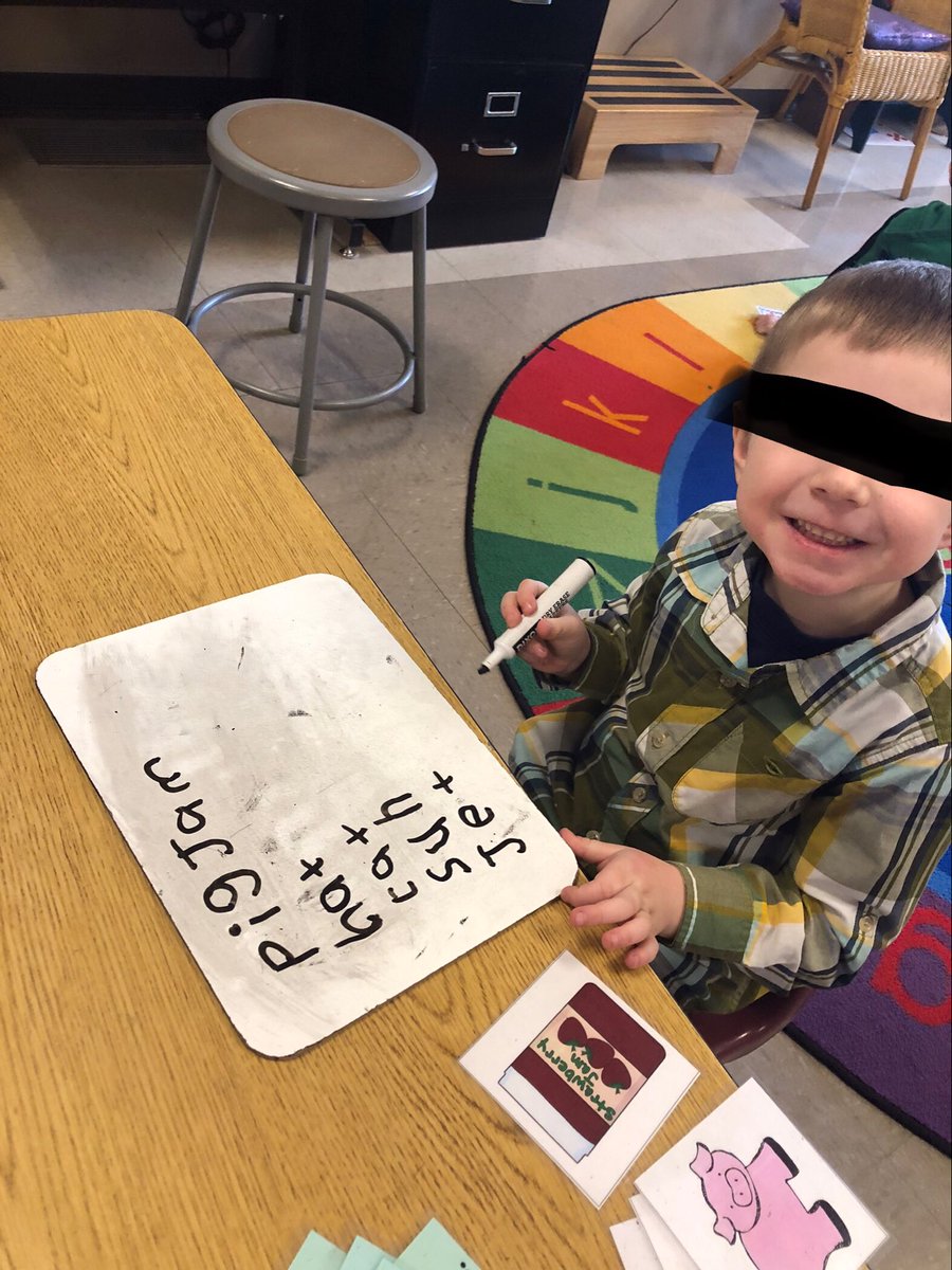 LizzieBTrask's tweet photo. Encoding in kindergarten! Practicing our skills…no paper required. 😊 https://t.co/fc5lgAyVau