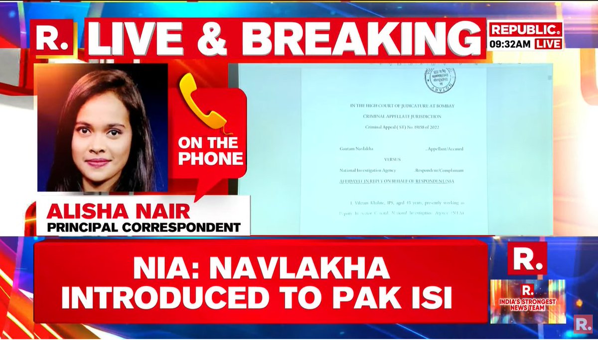 #BREAKING | Republic accesses the NIA affidavit in Bhima Koregaon case that shows Gautam Navlakha was in touch with Pakistan ISI.  

#GautamNavlakha | #BhimaKoregaonCase | #NIA

Tune in to watch-
youtube.com/watch?v=LCxT4y…