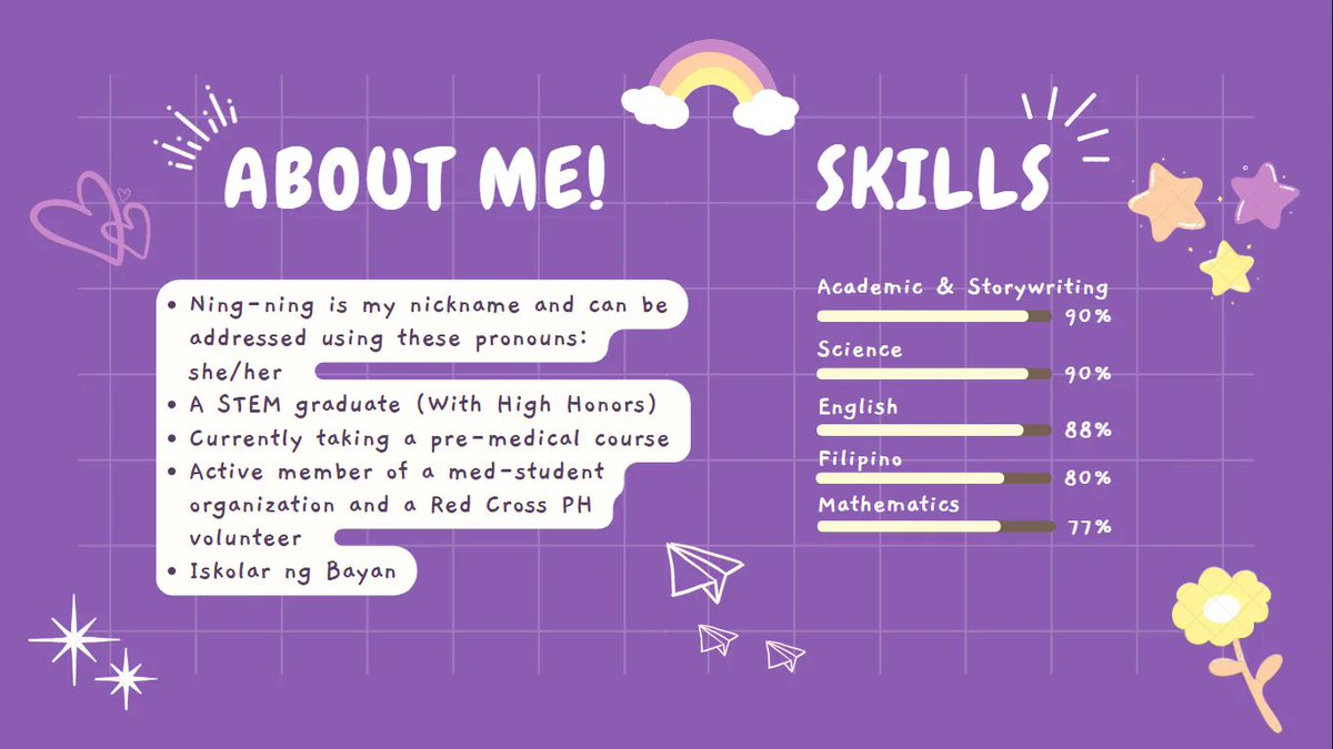 TheProjectNing's tweet image. ✨ Welcome! ✨

I&apos;m Ningning, a freelance writer from the Philippines 🇵🇭

To know more about me and the services that I offer, check out the attached images. Let&apos;s help each other! 

— for my clients’ feedback &amp;amp; grades: #TheProjectNing💜
– for slots update: #TheProjectNingUD🔮