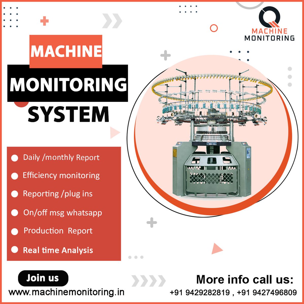 QuadSoftTech's tweet photo. Machine monitoring system. It helps to increase your machine's efficiency and production using our Quad MMS.
To get more information contact us:
+91 94292 82819
+91 94274 96809
#QuadSoftTech #MachineMonitoring #TexttileMonitoring #IndustrialIoT #Surat #Gujarat #India https://t.co/u3r3ZLEvWW