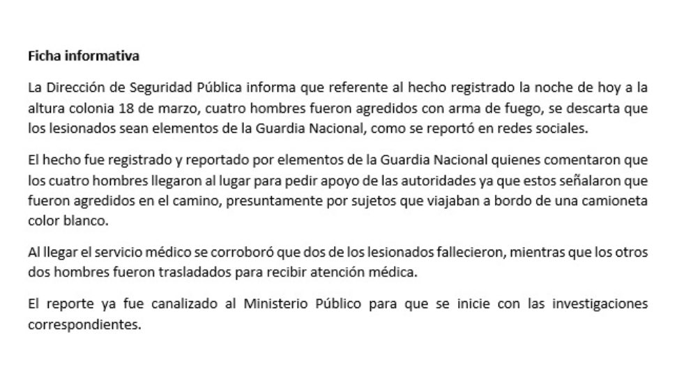 edgarfabianvf's tweet image. Descarta la #DGSP de #Salamanca, que la #GN haya sido atacada en la colonia 18 de marzo; al lugar arribaron civiles heridos para pedir apoyo, dos murieron: