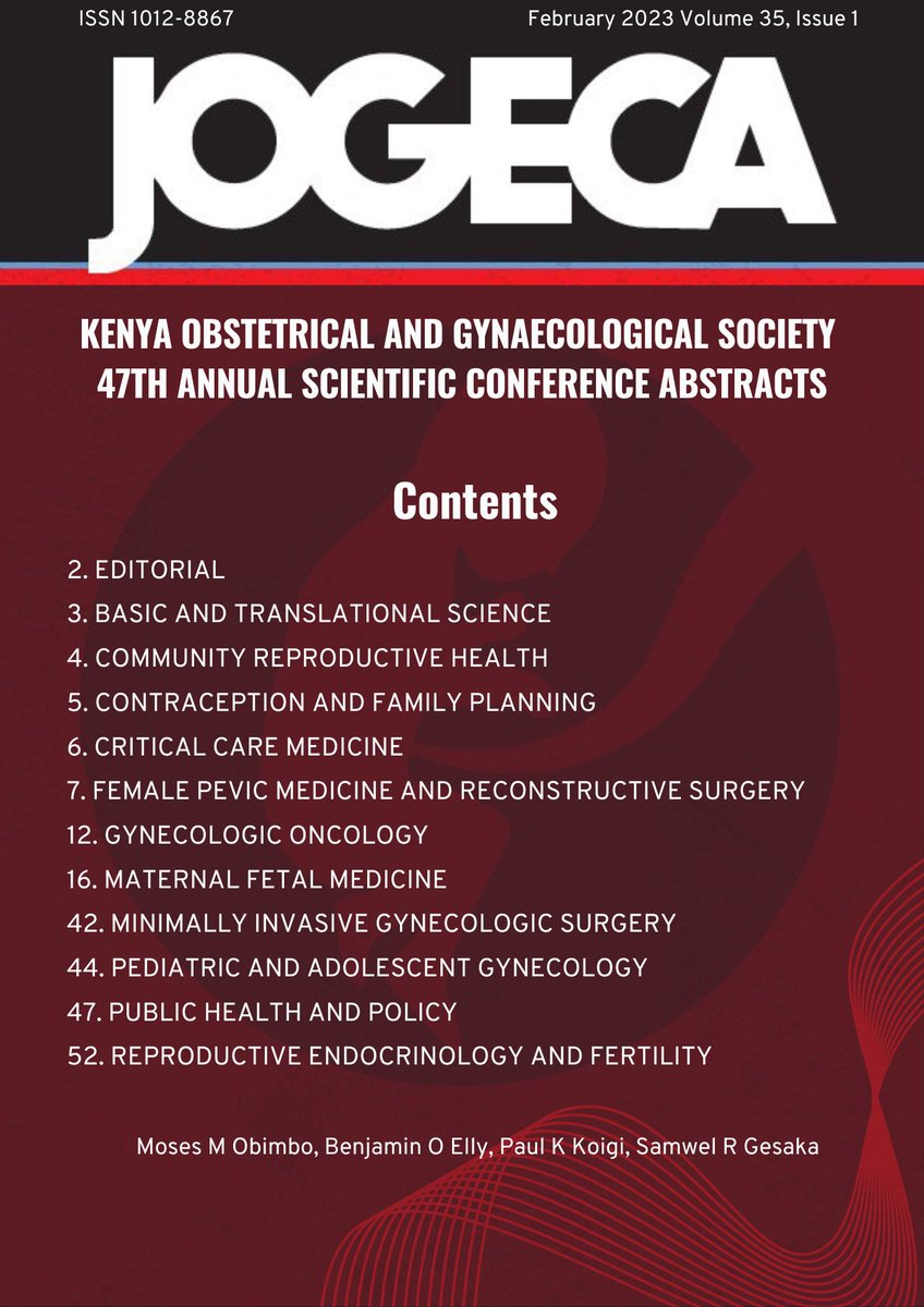 jogecajournal's tweet photo. #JOGECA just published #abstracts for the #47thKOGSCongress themed Disruptions and Innovations in Reproductive Health Spaces; Looking Beyond 2030 and 2063 Agenda
> https://t.co/8Pkz6Fc2b7
#KOGS #Agenda2030 #Agenda2063 https://t.co/fA6QLphNcA