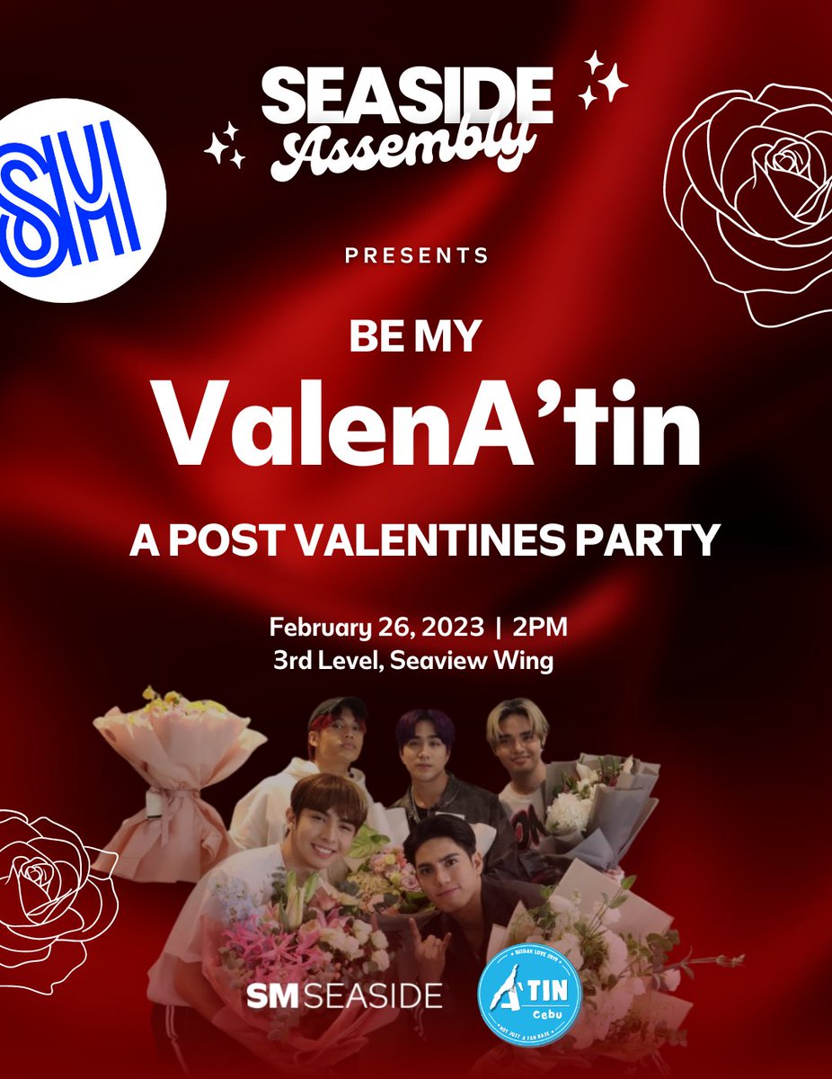 SMSeasideCebu's tweet photo. Join us for a Seaside Assembly: Be My ValenA'tin on February 26, 2023, 2pm at the 3rd Level, Seaview Wing. Let's sing, dance, and party in this post-Valentine's celebration! ❤️

Mahalima, #SMFam! 💠

#EverythingsHereAtSM #AWorldOfExperienceAtSM https://t.co/gJxevZ7o1w