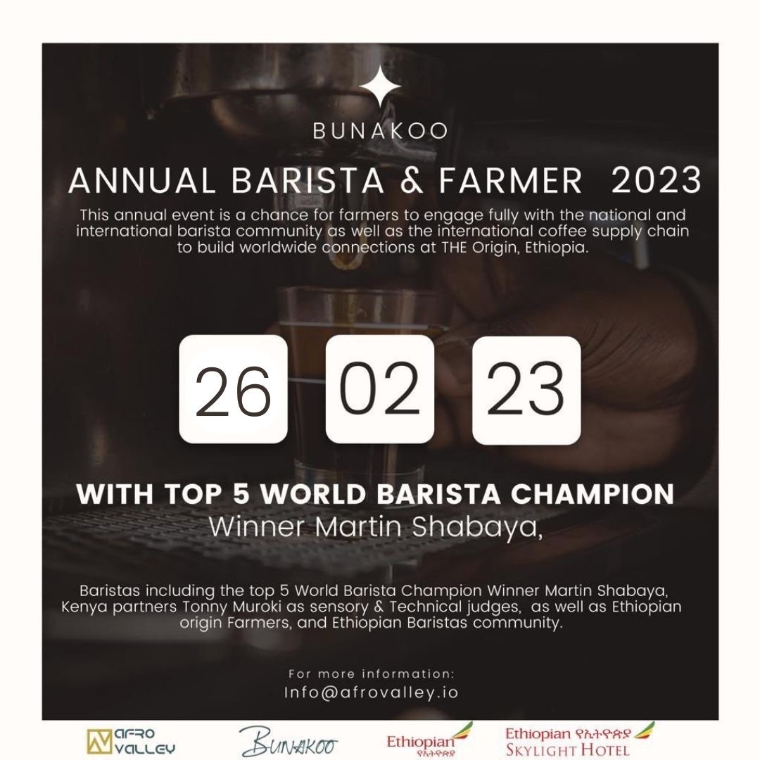 Come and join us for the Annual Barista – Farmer 2023 Event at Skylight Hotel.@Afrovalley #SkylightHotel