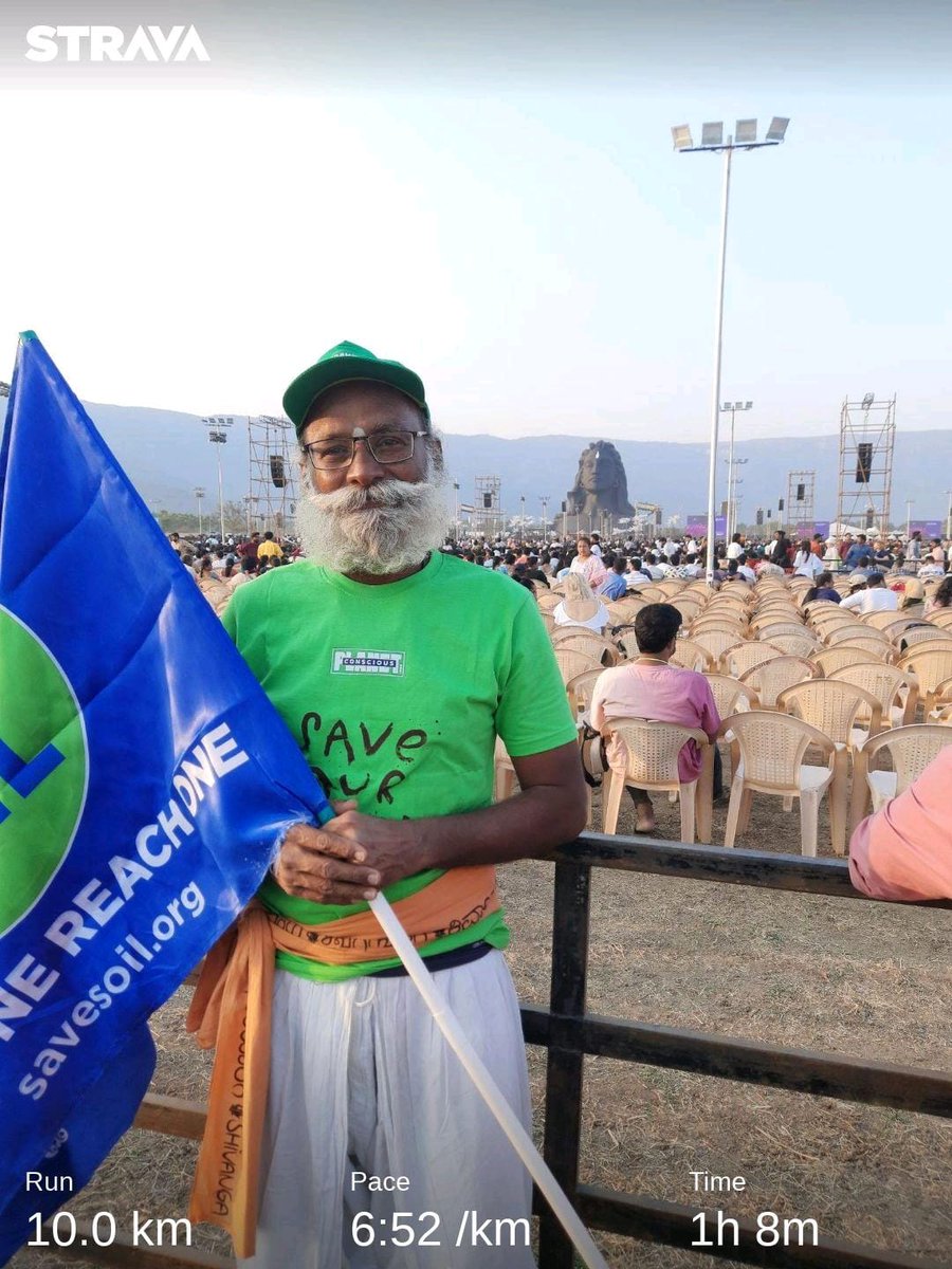 ishavizagsharma's tweet photo. My 10Kms #SaveSoil Campaign Running after Mahashivratri &amp; reached 1725Kms in 339days.
Let's unite to SaveSoil with policies to create healthy soil. Almost every major environmental issue canbe reversed with a holistic approach towards soil on our planet. #Sadhguru #ConsciouPlanet https://t.co/SQxNSrGawB