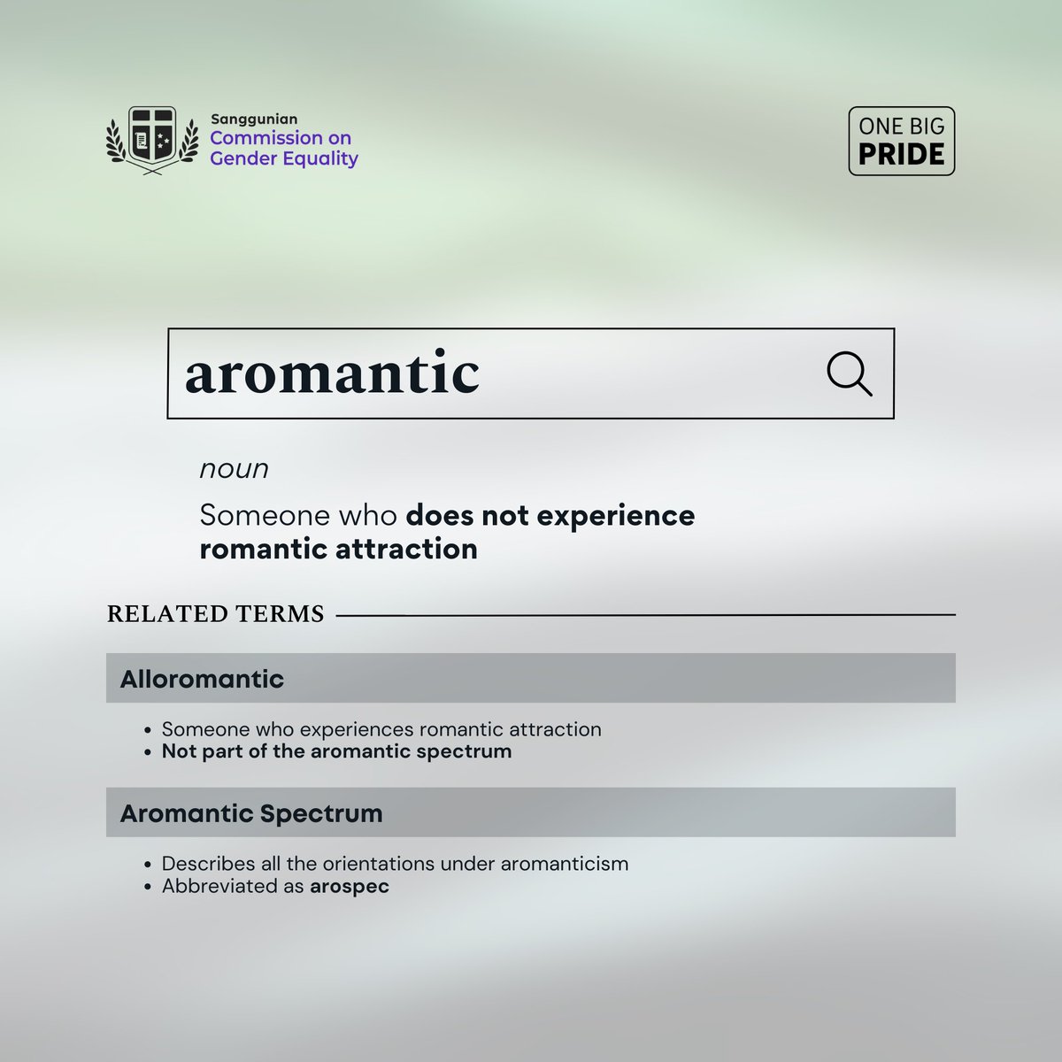 onebigpride's tweet photo. This #AromanticAwarenessWeek, we hope to deepen people’s understanding of aromanticism and the identities that fall under it.

Learn more about the many romantic orientations on the arospec below! 👇 (Disclaimer: This list may not be exhaustive.)

#OneBigPride #TogetherWePride https://t.co/rrb7ZRR3Z0