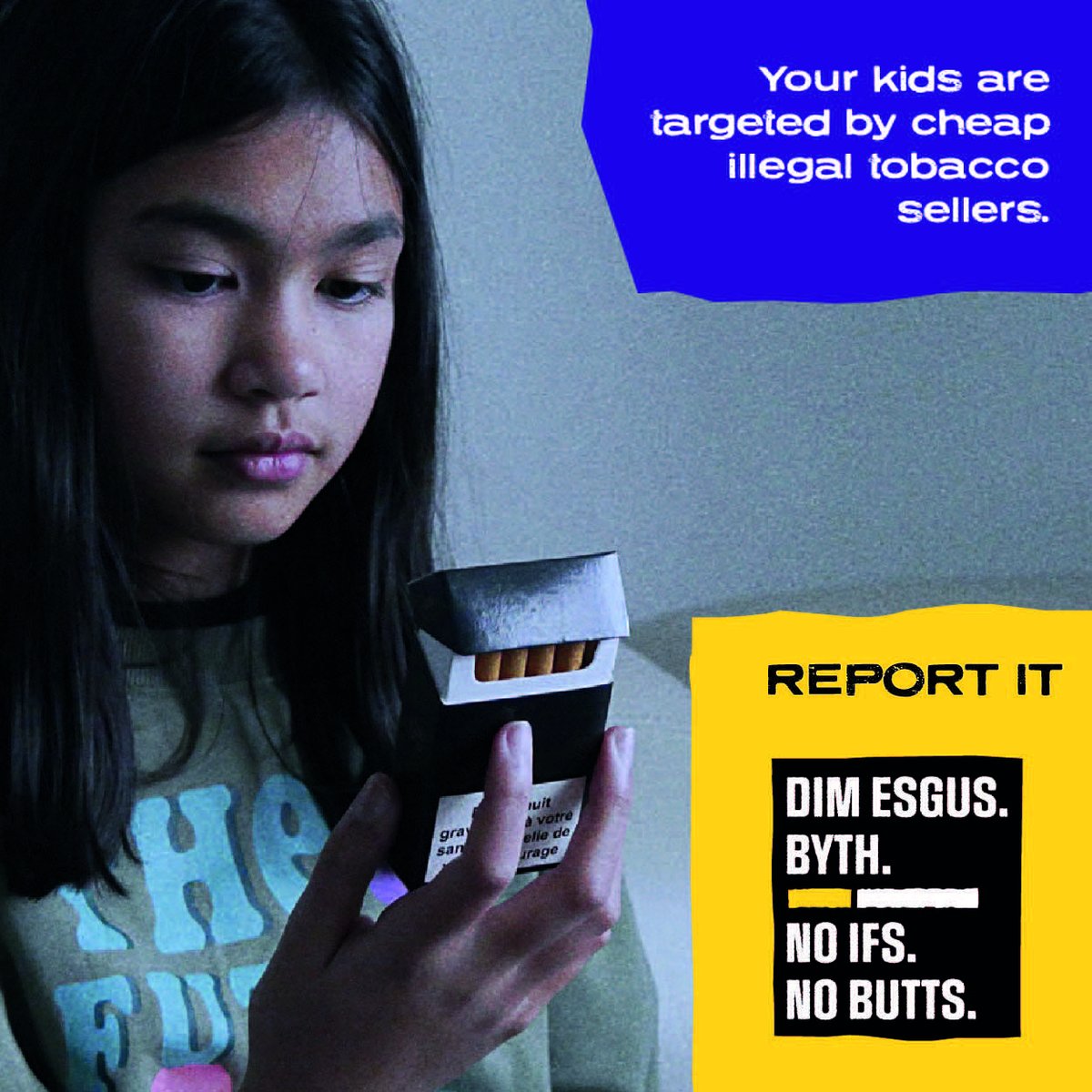 NINBWales's tweet photo. Illegal tobacco sellers target kids. They get them hooked and make money off them. They don’t care if they start a lifelong addiction.

#illegaltobacco #NINB #noifsnobutts #dimesgusbyth https://t.co/Cb7P1s5V0b