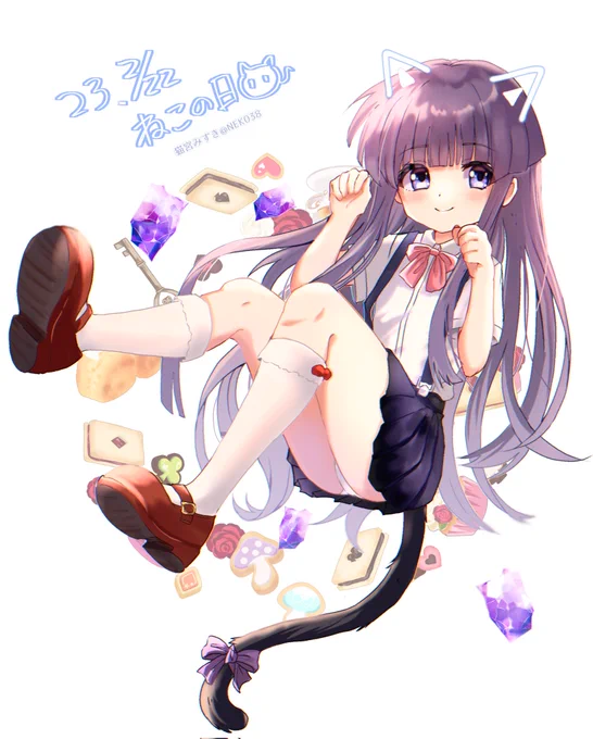 #ひぐらしFA猫の日に便乗した梨花ちゃん親の顔より見た絵面 