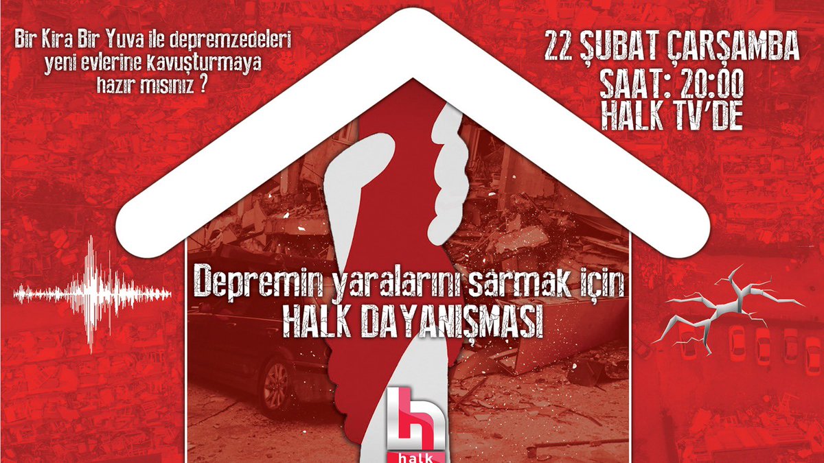 Bu akşam Halk Tv ekranlarında “Bir Kira Bir Yuva” adı altında büyük bir yardım kampanyası için saat 20’de bir araya geleceğiz.

Ben de program için saat 22’de İstanbul stüdyosunda olacağım.

İmkanı olan tüm dostlarımı bu değerli dayanışmaya davet ediyorum.