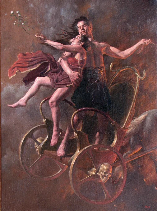 GM!!  `Hades and Persephone', oil on canvas. Study for a much larger commissioned painting. 
