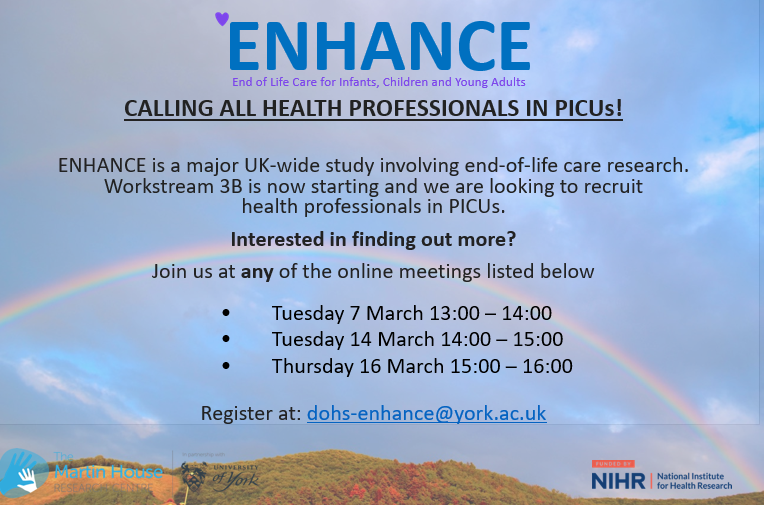 Are you a health professional working in UK PICUs? Are you interested in being a site for an NIHR funded study on end-of-life care in the PICU setting? Please see below. @PICANetAudit @PICSociety