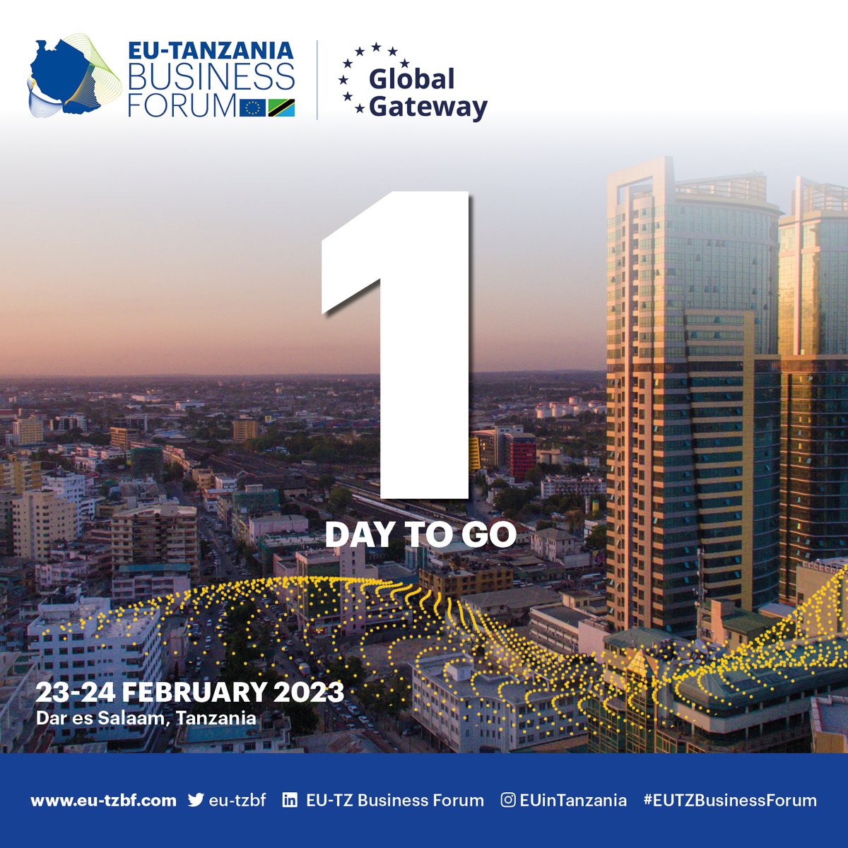 #1 day left to the first-ever Tanzania-EU Business Forum! Follow the line-up of plenary sessions and official ceremonies through a live stream that will be available on eu-tzbf.com from 23rd February