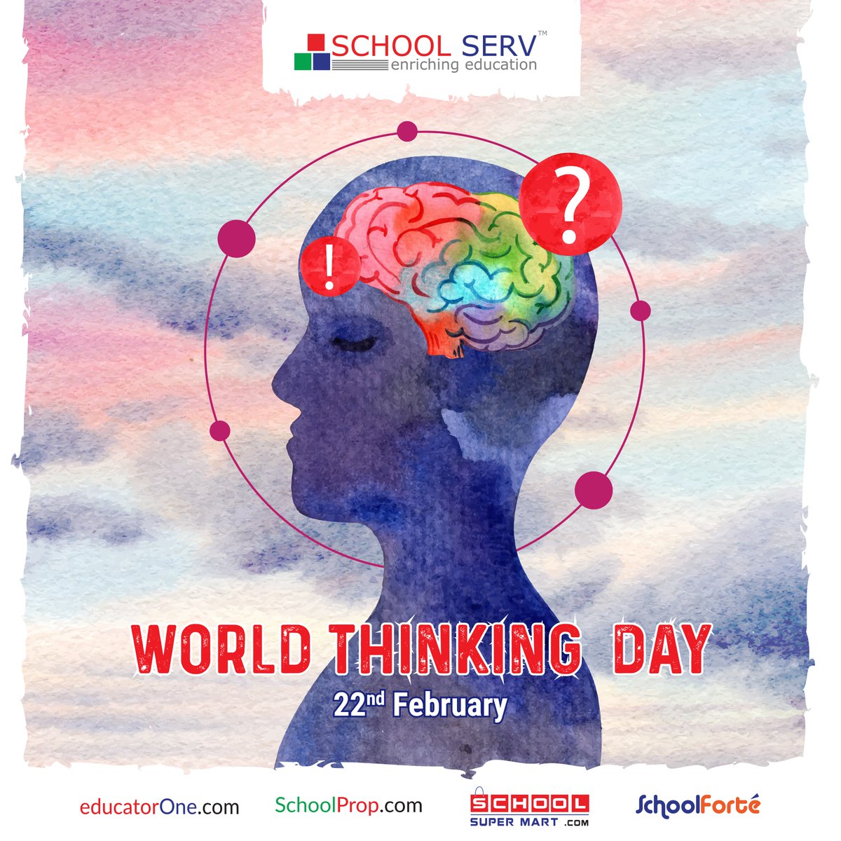 'World Thinking Day reminds us that there is solution to every problem, and we can find it by thinking over it with all focus.”

Happy World Thinking Day.

#worldthinkingday #positivity #positivethinking #february #2023vision  #gratitude #thinkingdifferently #thinkbig #schoolserv