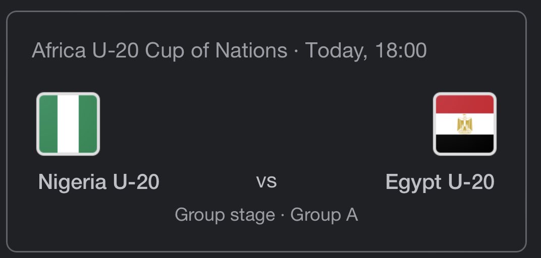 EldersonEch's tweet photo. Nigeria U20 playing later in the day let’s support and wish them victory as it is needed for their group qualifier. #letdoitnaija #EU3 https://t.co/qmJ4VFxWcM