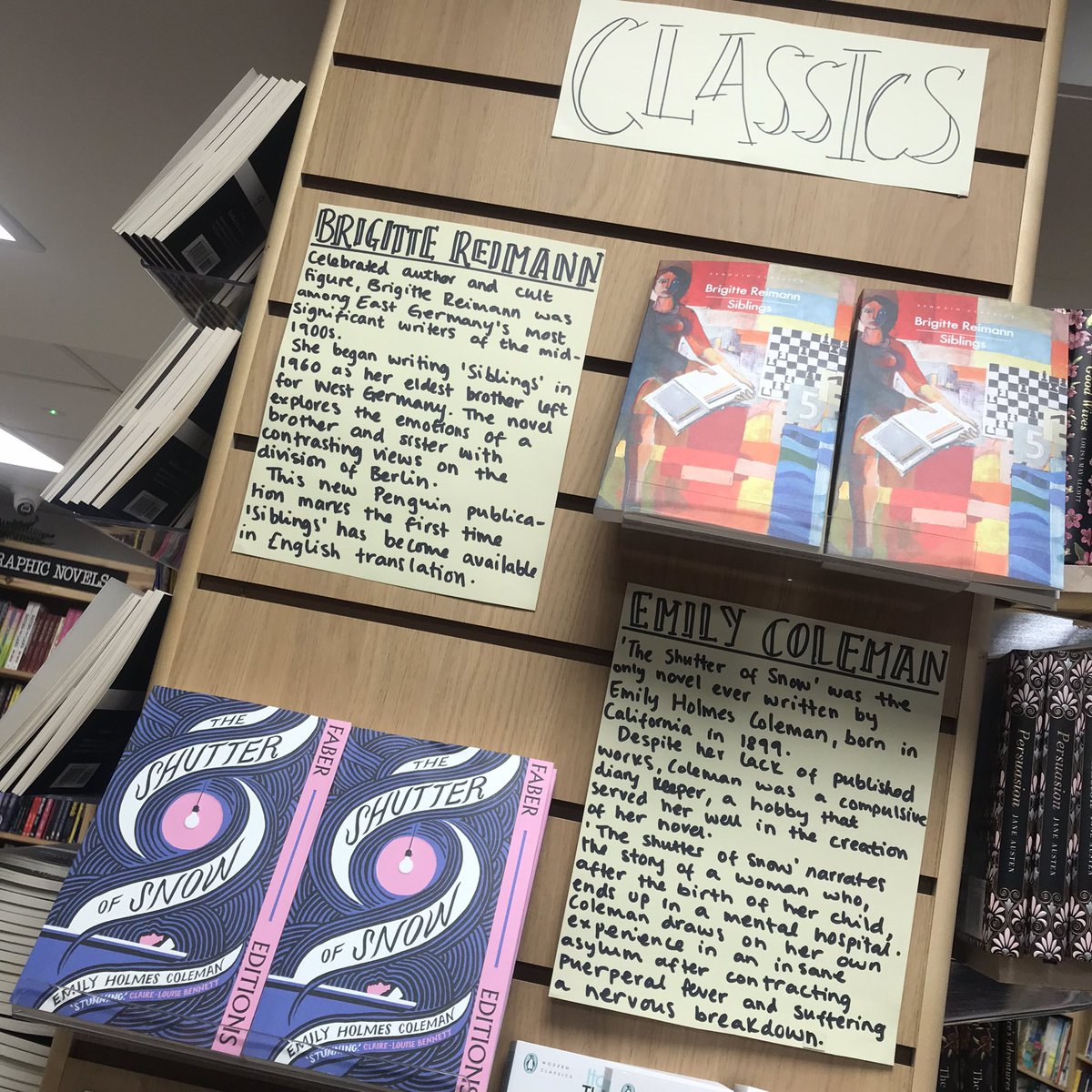 elgrffths's tweet photo. #siblings in this lovely display by @street_upper @ka_bradley @PenguinClassics @FaberBooks 🔥 https://t.co/vvbgLIPY3B
