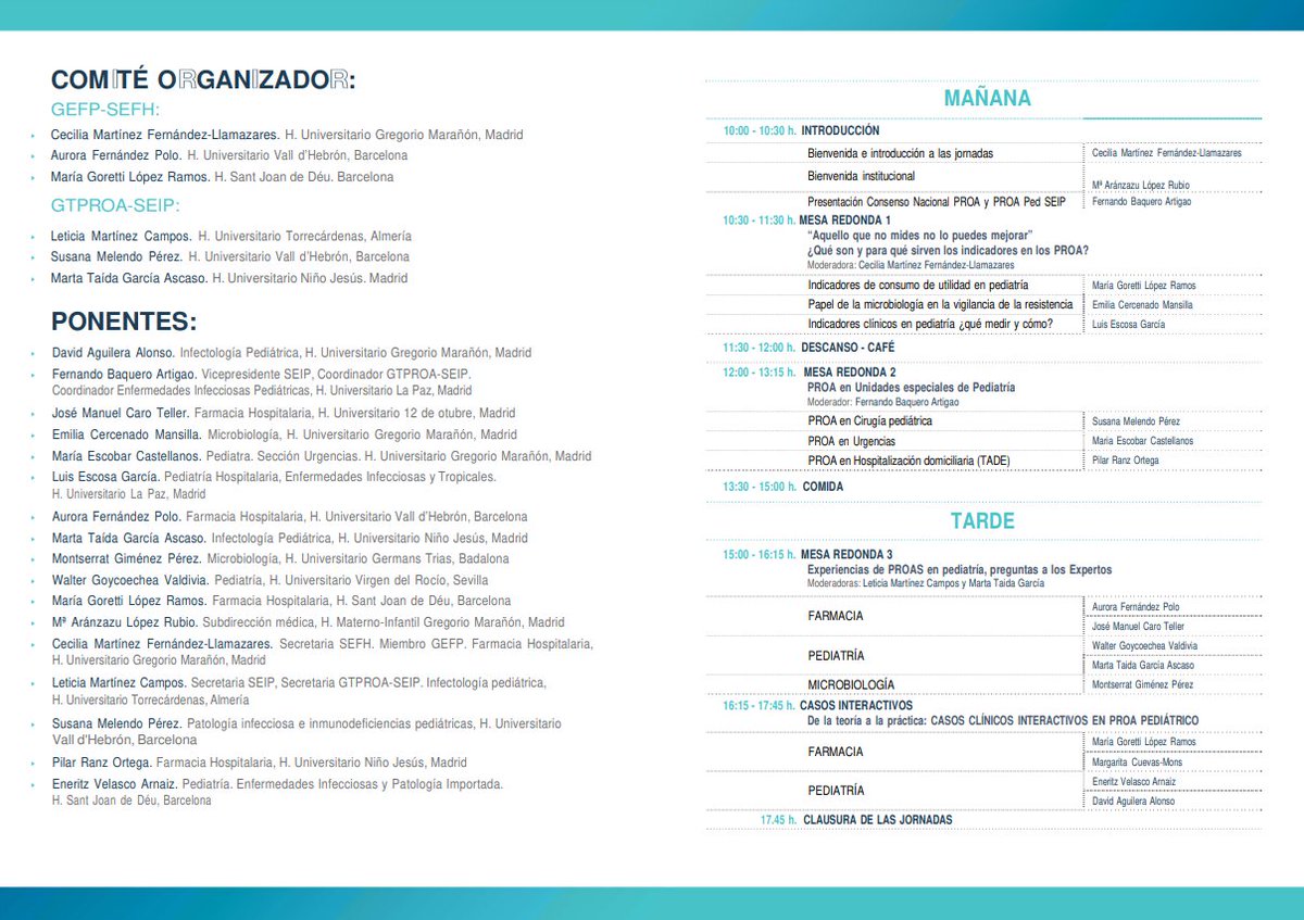 Mañana os esperamos en la “I Jornada Multidisciplinar (híbrida) de PROA Pediátrico de ámbito nacional” que hemos organizado <a href="/GEFP_SEFH/">GEFP</a> <a href="/sefh_/">S.E.F.H</a> y <a href="/seipweb/">SEIP</a> 

📍Presencial (HGU Gregorio Marañón) y online

sefh.es/eventos/jornad…