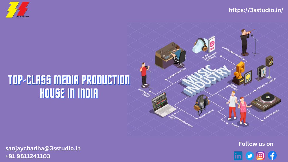 #3sstudio is a leading #mediaproductionhouse in #Delhi helping many national and international clients in getting the best ever #audio and #videoproductionservices. To know more about us visit:- lnkd.in/dVE8NP7w #mediaproduction #audioproduction #videomarketing #revenue