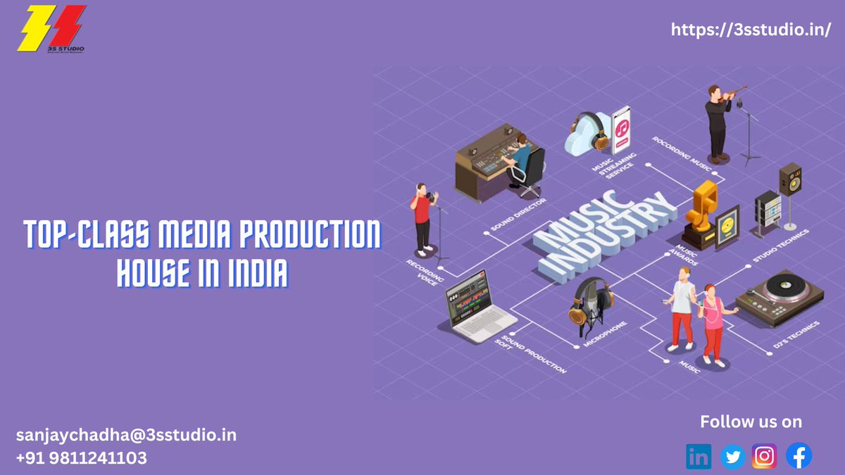 3SStudio1's tweet photo. #3sstudio is a leading #mediaproductionhouse in #Delhi helping many national and international clients in getting the best ever #audio and #videoproductionservices.
To know more about us visit:- https://t.co/3jjCTLxUJr
#mediaproduction #audioproduction #videomarketing #revenue https://t.co/UUckfIv2FZ