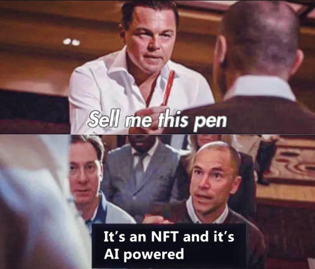AltcoinDaily's tweet photo. Sell me this pen. 🖊  #NFT #AI https://t.co/45e8fgNrBC