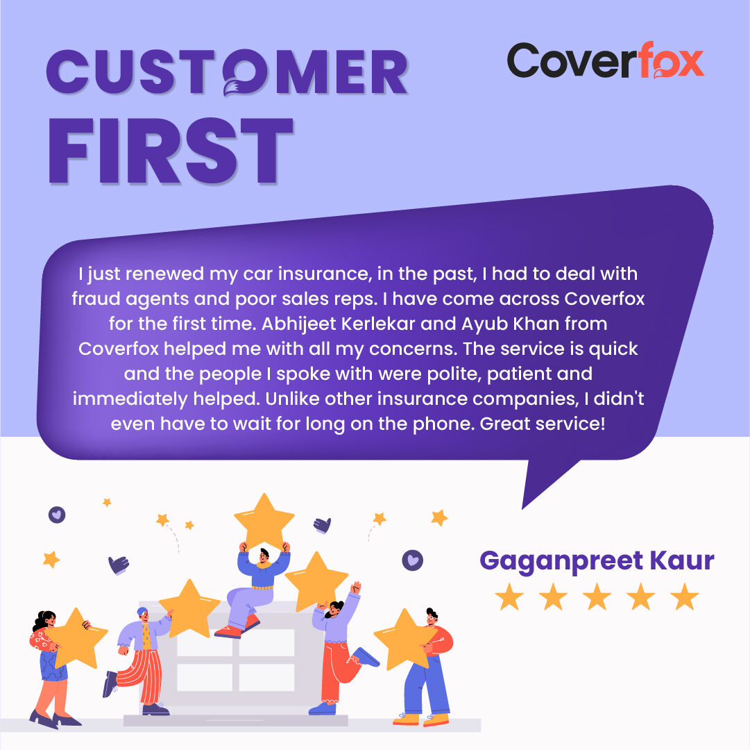 Coverfox's tweet photo. Thank you for being our valued customer. For us, the customer is first and our aim is to work towards making your journey at https://t.co/nbgIl1PyyU, seamless and quick.
#insurance #insurtech #coverfox #customerreview https://t.co/Z4KC3wiSPO