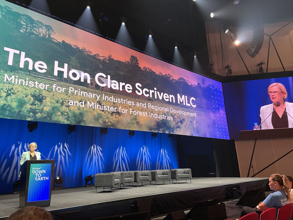 It's been a jam-packed couple of days diving into the future of #AgTech at <a href="/evokeAG/">AgriFutures evokeAG</a>. Today, Hon Clare Scriven MLC, Minister for Primary Industries and Regional Development and Minister for Forest Industries addressed delegates to celebrate #SA's thriving hub of innovation.