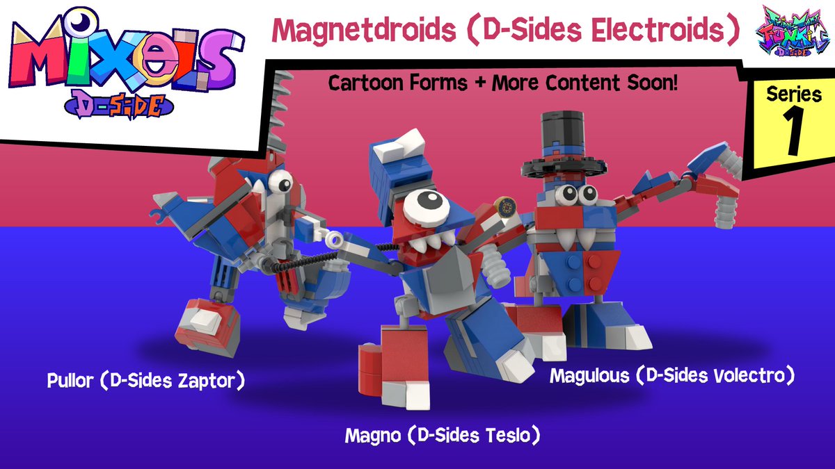 AnimatesSizzle's tweet photo. BEHOLD! Introducing... Mixels D-Sides with the brand new and first content Series 1!
Note: Cartoon Forms, Maxes Pictures and More content are coming soon in the future.
#mixels #mixelsdsides #dsides #fnfdsides https://t.co/PRobBMc00O