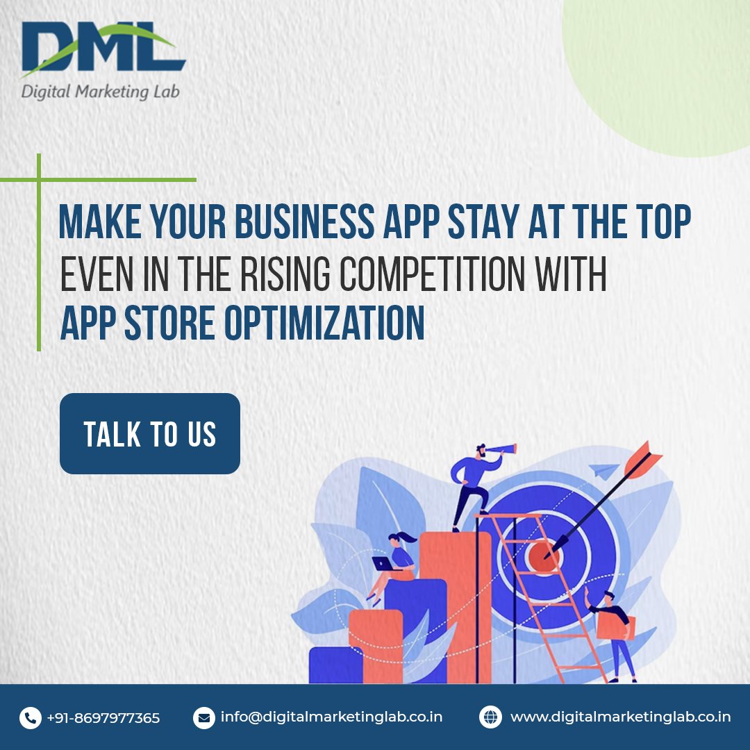 DMLOnline's tweet photo. In the rising competition of the app market, it becomes important to be consistent with growth and audience reach. Talk to #DigitalMarketingLab and discover the boon of #ASOservices for your business app. For more information visit https://t.co/TSgmwfaYg7
#DML #SocialMedia #ASO https://t.co/Fi75zdUGRI