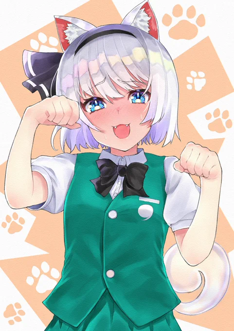 古に描いた猫耳妖夢おさいけい#猫の日 #東方 