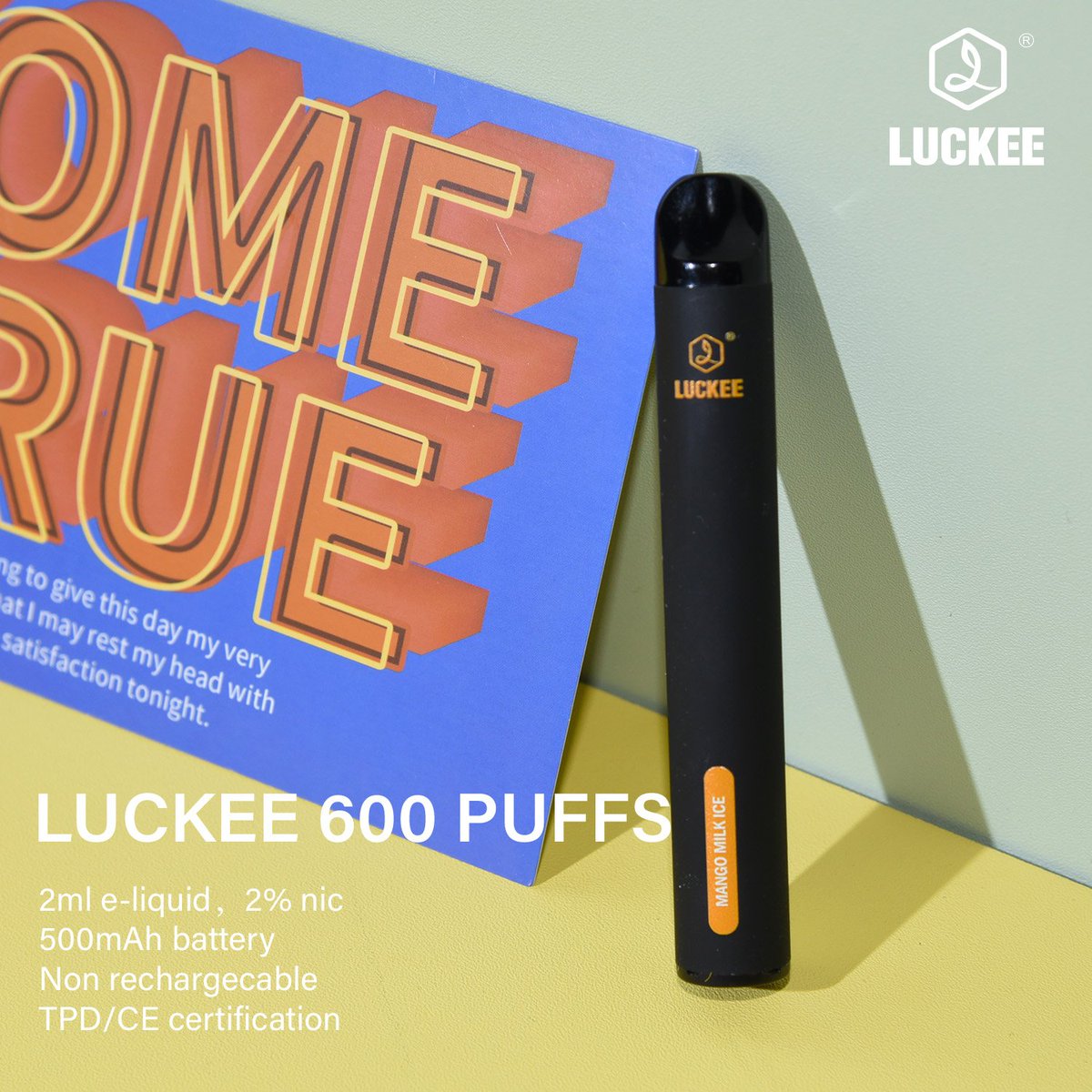 Luckeevape's tweet photo. Small size of LUCKEE 600puffs, but it can smoothly complete 600 puffs of vaping.💨
*Up to 600 puffs
*500mAh battery
*2ml e-liquid,2% nic
*Non rechargecable
.
.
🌐https://t.co/4nBts4fCAo
#LUCKEE #luckeevape#luckee600puffs #600puffs #darkbar #vapebar #disposablevape #disposable https://t.co/pEqlVRMYXl