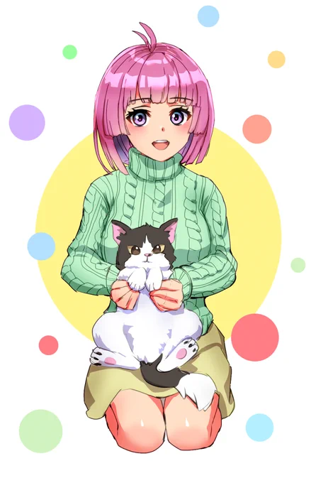 うちのこで猫さんと#猫の日 #イラスト 