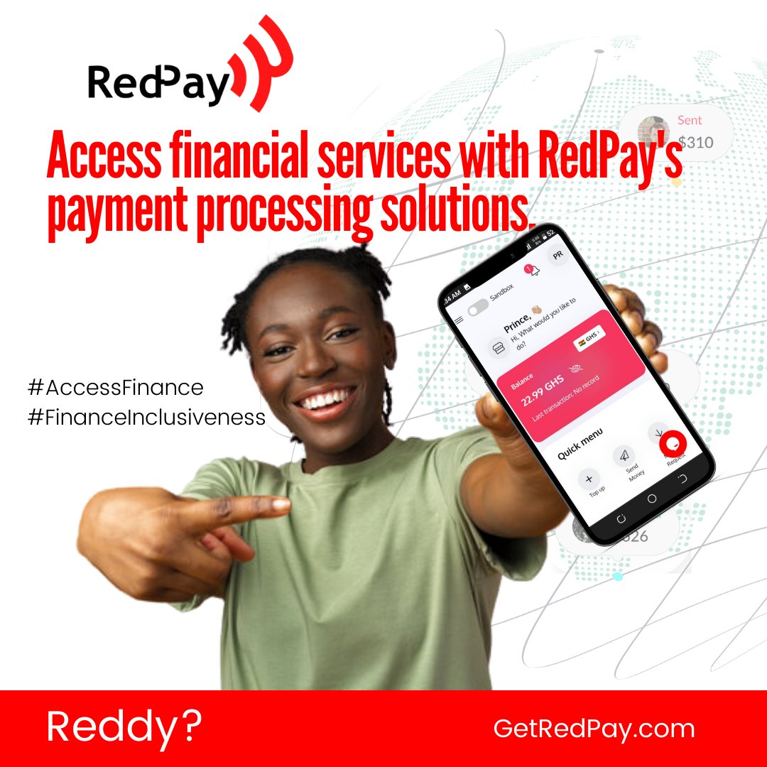 RedpayG's tweet photo. Making financial services accessible with RedPay across Africa. 

#AccessFinance
#FinanceInclusiveness
#easypayments
#convenientBanking
#fintech #safetransactions #peaceofmind #africapay #ghanapay #reddygo #merchantspayments #qrcodepayments https://t.co/nUdKN0H977