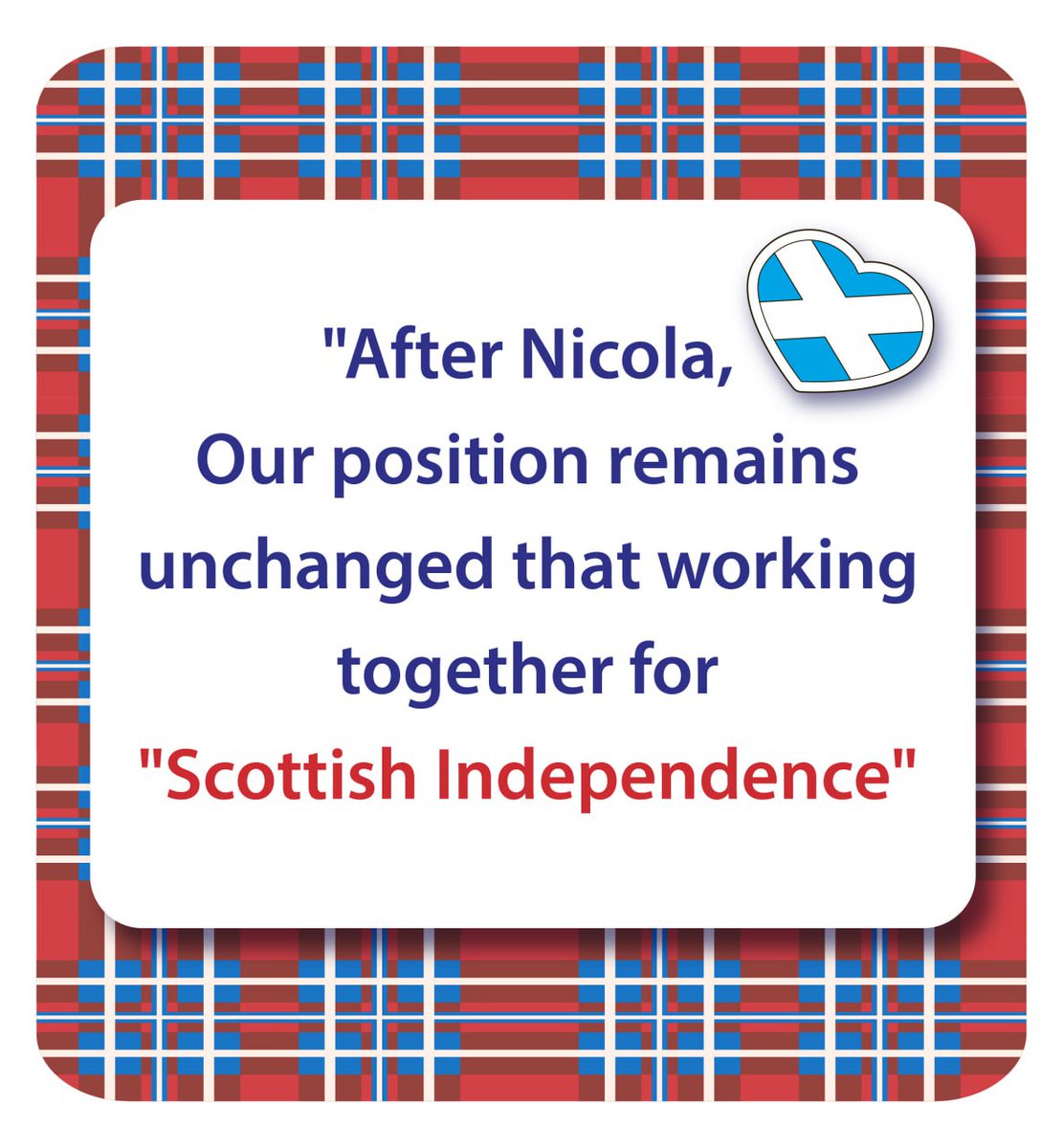 After Nicola,our position remains unchanged that workingtogether for 'Scottish Independence'.
#ScottishIndependence
#scottishindependence2023
#NicolaSturgeon