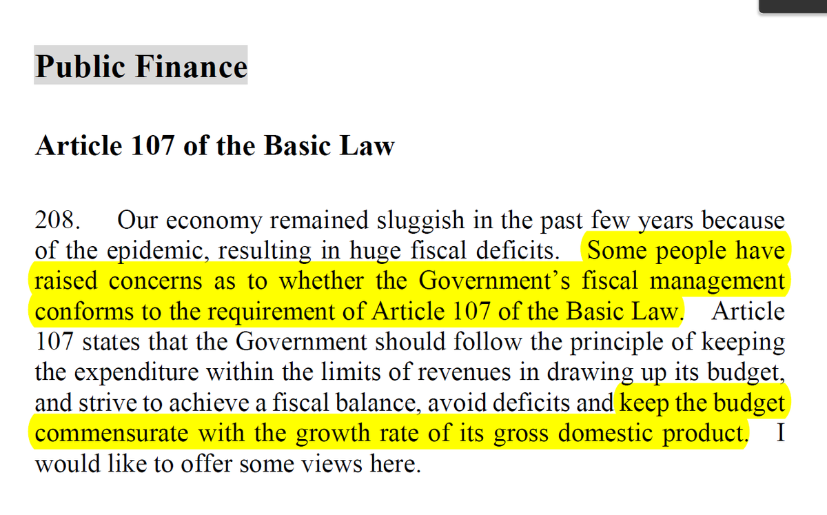 webbhk's tweet photo. In today's budget, Financial Secretary Paul Chan tackles claims that the #HK Govt's fiscal management has failed to comply with the Basic Law (a claim that Webb-site has made numerous times before): 1/5 https://t.co/2Hniina8Mt