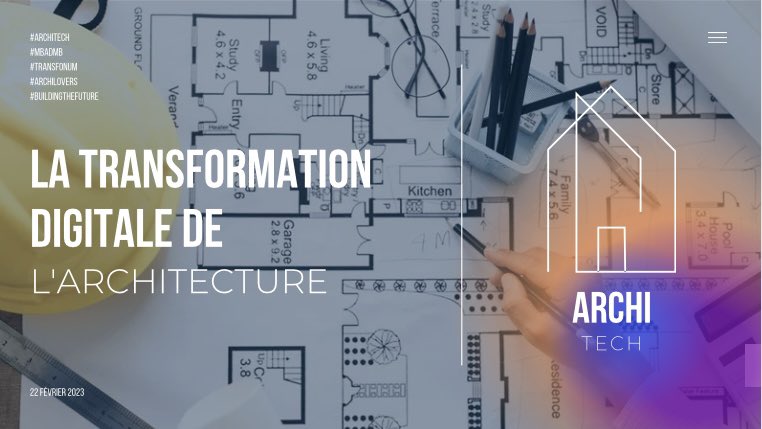 #Architech la Masterclass de la digitalisation de l’#architecture c’est ce matin !

Au programme :
🏛️Histoire
⛓️Chaîne de valeur
📲#Marketing Digital
🎲Des minis jeux 
👽Et focus sur l’avenir de l’archi !

On se retrouve à 9h30 !

#mbadmb <a href="/ArnaultChatel/">Arnault Chatel</a> <a href="/wtaranoff/">Wladimir Taranoff 🧩🔑</a> <a href="/VincentMontet/">Vincent MONTET</a>