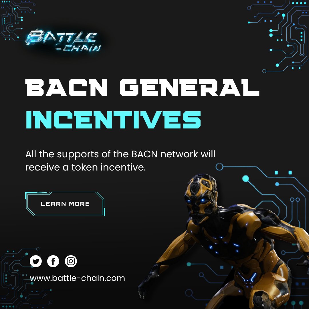 RealBattleChain's tweet photo. #Token rewards for the #battlechain supporters!
$BACN tokens to all members of the network, including third-party developers, content creators, and the community, works toward a single Battle-Chain goal.
Learn more
🔗https://t.co/0qTHFVBf2E
#GameFi #Cryptocurency #P2EGame https://t.co/806nDjBJZ0