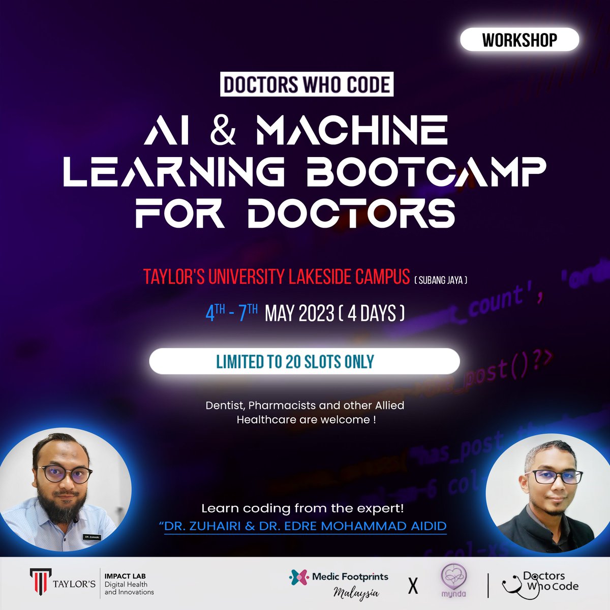 DoctorWhocodeMy's tweet photo. "We have some exciting news! Due to our collaboration with Taylor's University, we will now host our event at their beautiful Lakeside Campus in Subang Jaya. We apologize for any inconvenience and can't wait to see you there!" #MFMxTaylorsUni #VenueChange #ExcitingCollaboration https://t.co/k3c3zBBIyt