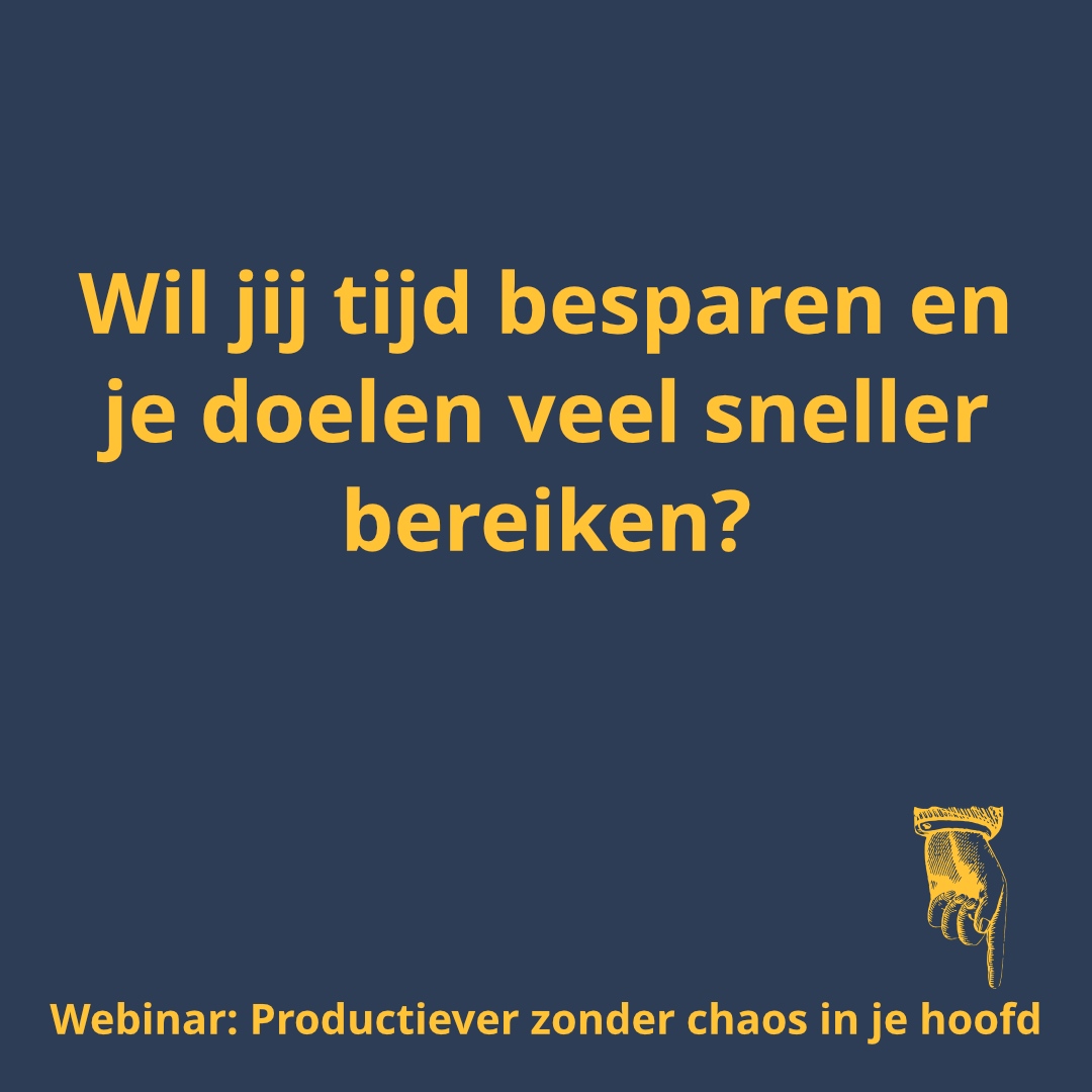 Wist je dat de ondernemers die deze methode hebben gevolgd nu een helder plan hebben? Wat als ik je vertel dat 80% van de #ondernemers nu minder tijds druk heeft? 

Daarom morgenochtend een korte #webinar. bit.ly/3xDfnEK

#persoonlijkeontwikkeling #productiviteit