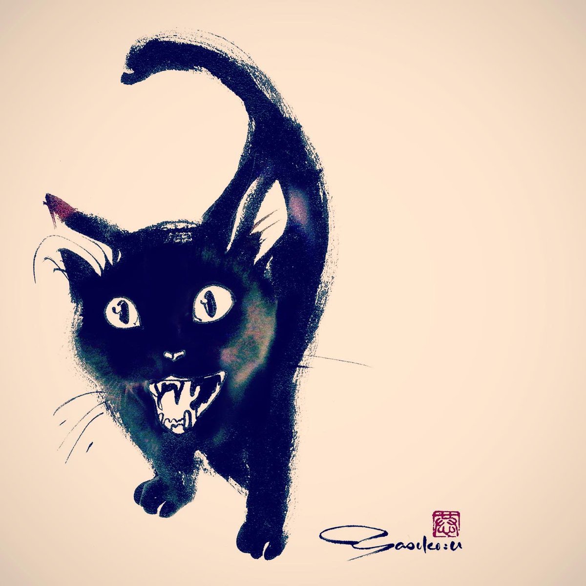 「にゃんにゃんにゃん#猫の日 」|Yasuko Uemura@前鬼くんのイラスト