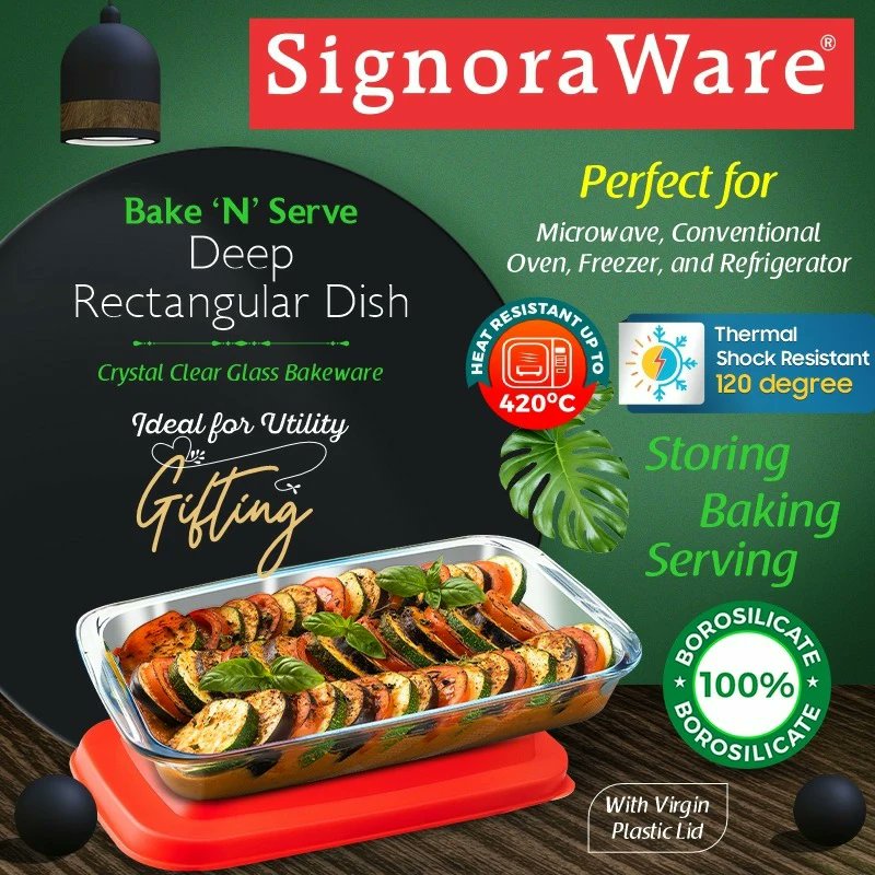 SignoraWare's tweet photo. Bake, Reheat, Serve and Store with Bake 'N' Serve Deep Rectangular Dish with Lid
#signoraware #signorawaredish #dish #dishwithlid #borosilicatedish #glassdish #rectangulardish #microwavesafedish #ovensafe #storefood #glass #microwavesafe https://t.co/0fXjTIkjFW