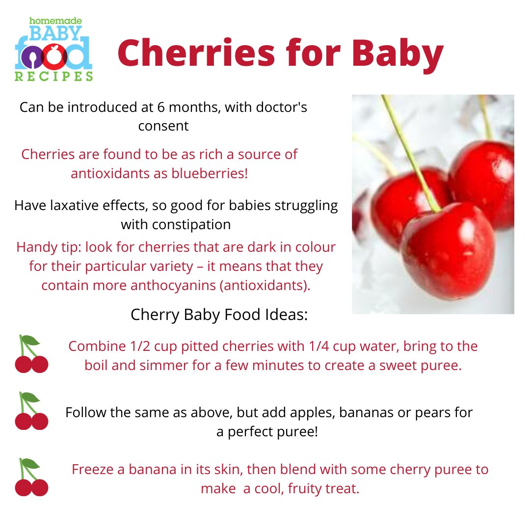 Recipes4Baby's tweet photo. On our Cherry Baby Food Recipes page we have a range of totally delicious ideas for preparing these healthy fruits for your little one!
https://t.co/821fvYUCyK
#cherry #cherries #babyfoodrecipes #babyfood #homemadebabyfood #weaning   #firstfoods #babyfirstfood https://t.co/aD15n3Mj55