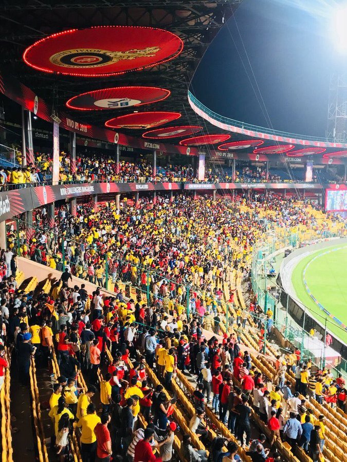 Mahiyank_78's tweet photo. Chinnaswamy is CSK territory where some RCB fans come to witness RCB's Defeat. https://t.co/tVfYjHrbJ9