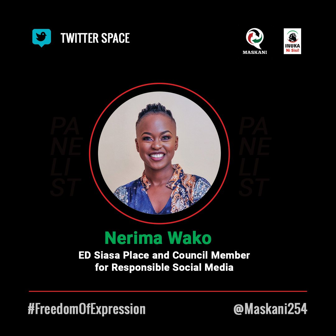 Maskani254's tweet photo. MEET THE SPEAKERS🚨🚨

We have lined up a panel of knowledgeable experts to share insights on the intersection between fake news and human rights.#FreedomOfExpression

1/ Nerima Wako - Executive Director;Siasa Place and Council member in the Council for Responsible Social Media https://t.co/WMNhnZhfpy