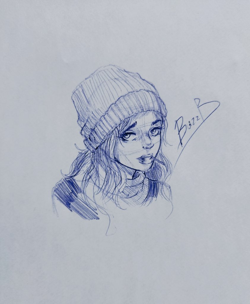 Bazz_b51's tweet photo. Dibujo rápido con bolígrafo:)

#drawing 
#art
#sketch 
#fanart 
#AnimeArt https://t.co/t44BKBvnGv