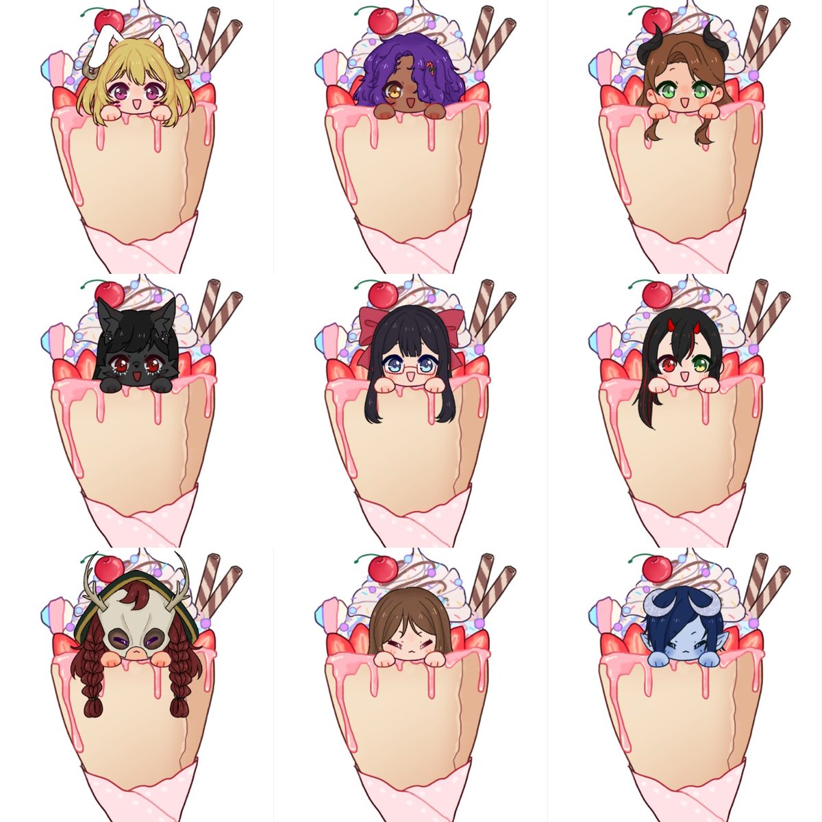 SmolMitsu's tweet photo. 🍓 second batch of crepe ych! 🍓

An order of 10 freshly made crepes for the lovely @sandy_lightning ~ 💕 It was so much fun seeing a variety of characters during this commission process! ✨️

#art #ych #csp #proceeate #commission #Vtuber #VtuberSupport #VTuberUprising #ENVtuber https://t.co/GTIPrLoXPc