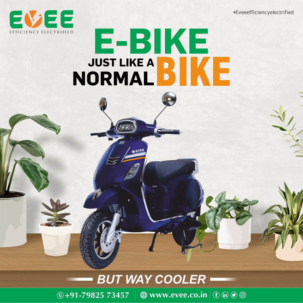 eveeofficials's tweet image. E bike just like a normal bike.

For more information 
Contact: +91-7982573457
Visit: evee.co.in

#evee #energyefficient #servicelife #extendedlife #environmentfriendly #fuelvehicle #bettermatch #escooty #erickshaw #egreen #manufacturer #spairparts