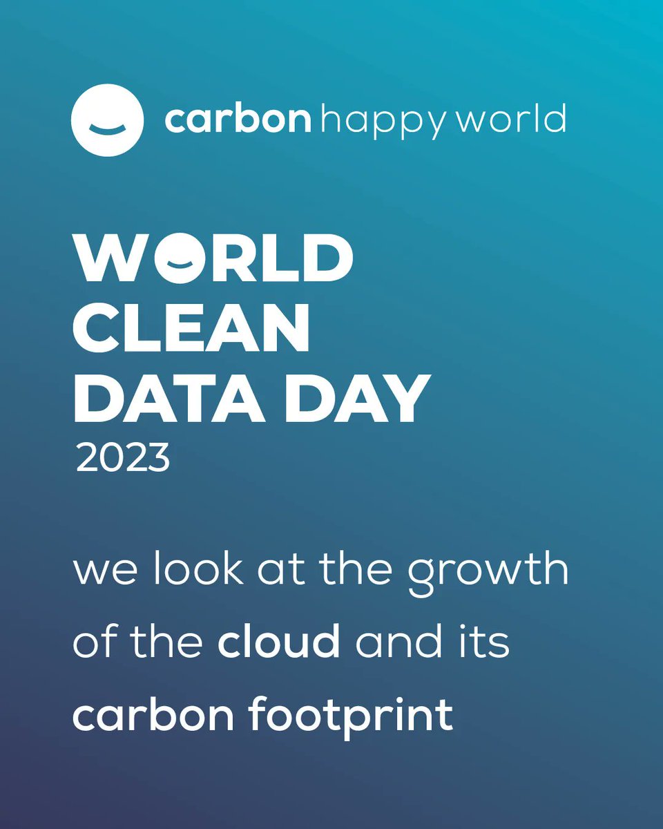 WeRCarbonHappy's tweet photo. What is the carbon footprint of "the cloud"?
Swipe ➡️
Sign up to get involved in the worlds first ever clean data day on 21st March: https://t.co/b6rtpVGgb4 #CleanDataForThePlanet #GoGreenGoDigital #LessIsMoreDataConsumption. https://t.co/00szFpbQgZ