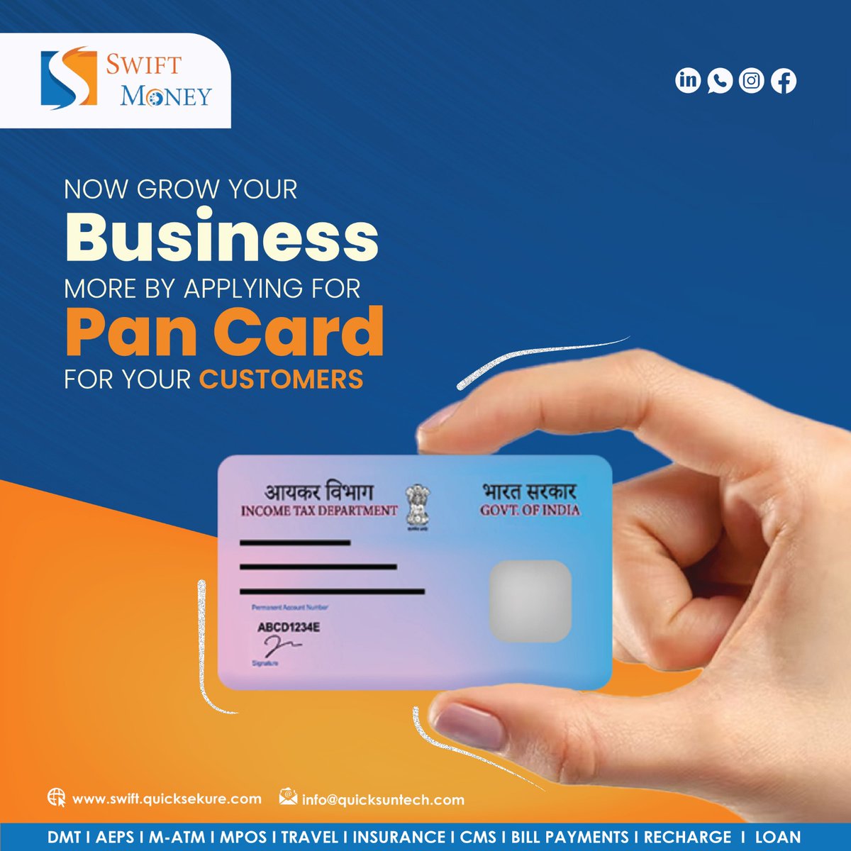 Get the line of customers in your shop. Make their PAN card hassle-free with this fantastic service! Apply for a PAN card now and enjoy seamless transactions and accessible tax filings. 
#PANcard #taxfiling #seamlesstransactions #hasslefree #applynow