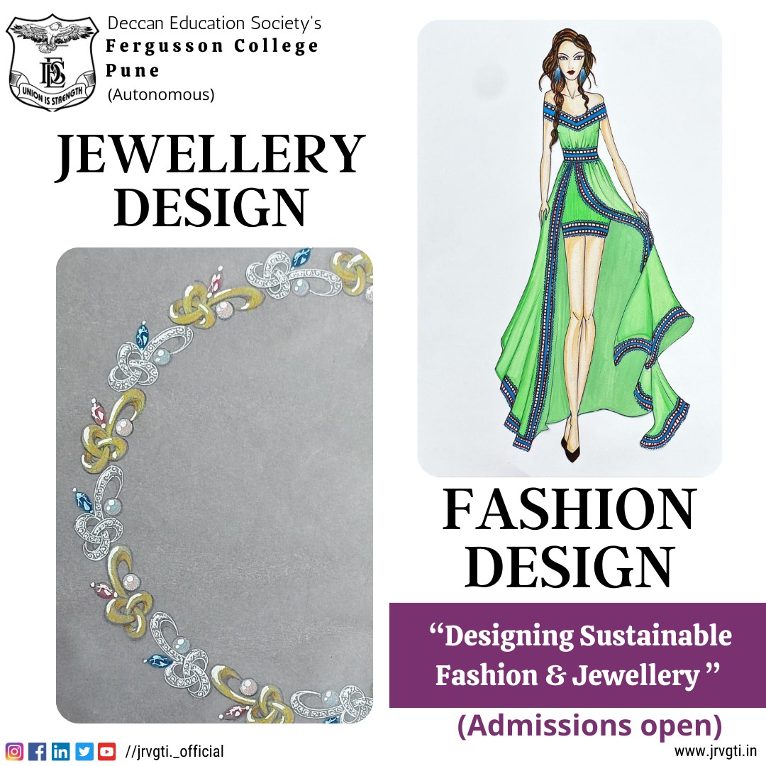 Take a step towards a successful career in Jewellery and Fashion Design course at Fergusson College (Autonomous), Pune.

#fergussoncollege #institute #college #courses #skilledprofession #learning #creativity #art #jewellerydepartment #jewellerydesiginig  #jewelleryindustry