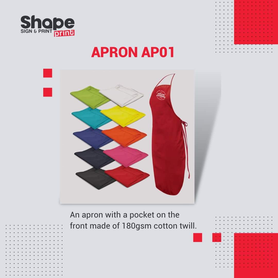 PrintShape's tweet photo. An apron with a pocket on the front made of 180gsm cotton twill.
.
.
.
#shapeprint #quality! #matters #qualitymatter #Design #PrintDesign #printingcompany https://t.co/CNXraU9hrN